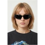 Houseofeyeris RAENNA SİYAH ÇERÇEVE Dar Oval Cat-Eye GÜNEŞ GÖZLÜĞÜ – Siyah Lens – UV400
