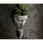 HOUSETREDN Minimalist duvar dekoru Dekoratif Sukulent ve Çiçeklik, Modern Duvar Dekoru, Antrasit/Beyaz (Opsiyonel Renk), Askılı Estetik Saksı Woman wall flower pot 2 (siyah)