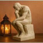 HOUSETREND Modern minimalist düşünen insan figürü kubik tasarım 3D baskı 10cm The Thinker - greatest statue series - low poly