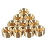 Housoutil 10 Parça Harici Altıgen Bakır Fiş Boru Tapası 1/4 Npt Fiş Altıgen Boru Konektörü Pirinç Montaj Sprinkler Kapakları Yağmurlama Kapakları Altıgen Boru Konnektörü Pirinç Boru Adaptör