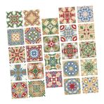 Housoutil 24 Adet Retro Kiremit Duvar Sticker Fayans Çıkarılabilir Sopa Duvar Karoları Garaj Yer Karoları Ters Sıçrama Banyo Fayanslarını Soyun Ve Yapıştırın Kiremit Çıkartması Pvc