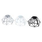 Housoutil 3 Parça Diamond Antik Abajur Metal Ampul Kafesi Rustik Abajur Demir Sanat Abajur Metal Tel Kafes Metal Kafes Abajur Kelepçe Nostaljik Metal Tel Lamba Koruması Örtmek Ütü Kapalı