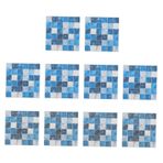 Housoutil 50 Parça Simüle Edilmiş Küçük Karo Çıkartmaları Mozaik Mutfak Backsplash Kiremit Ev Için Dekorasyon Mermer Duvar Sopa Backsplash Ev Dekoru 3 Boyutlu Cam Filmi Kağıt Çıkarılabilir
