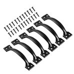 Housoutil 6 Adet Kapı Kolu Metal Kapı Kolları Antika Çekmece Çeker Dolap Kapı Kolları Demir Mobilya Kolları Ahır Kapı Kolları Siyah Şifonyer Çekmece Kolları Demir Kapı Kabin Kapısı Ahşap Ütü