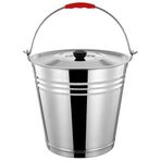Housoutil Kapaklı metal kova, paslanmaz çelik, kül kovası, şömine kül kovası, kömür kovası, metal çöp kovası, ateş çukurları, ocak, odun sobaları için