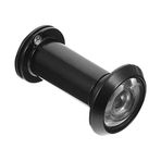 Housoutil Kapı Camı Lens Kapı İzleyici Gözetleme Deliği Pirinç Cam Lens Ağır Hizmet Gizlilik Kapağı Ev Mağaza Ofis Siyah Kapı Deliği