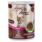 How Meow Biftekli Yavru Kedi 12x400 gr Yaş Mama