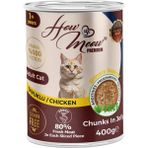 How Meow Tavuklu Jöleli Parça Etli 400 gr Yetişkin Kedi Konservesi