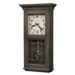 Howard Miller Sanborn duvar saati II 549-517 – Aged Boyne Falls Finish, doğal geri kazanılmış ahşap tasarım, vintage ev dekoru, kuvars tek zil hareketi, otomatik gece zili kapatma