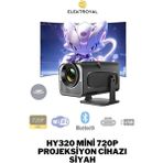 Howear HY320 Mini 720P Projeksiyon Cihazı Bluetooth Destekli LED Işık Kaynağı ile Yüksek Parlaklık - Siyah