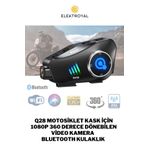 howear Q28 Motosiklet Kask İçin 1080p 360 Derece Dönebilen Video Kamera Bluetooth Kulaklık