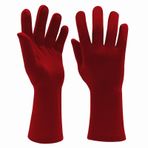 Howriis Erkek ve Kadın 9'' Spandex Esnek Kısa Eldiven Tam Parmak Bilek Uzunluğu Eldiven Cadılar Bayramı Kostüm Parti Eldiveni, Şarap Kırmızısı, Tek Beden