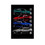 hoxaooi Japon JDM Legends Araba Posteri Poster Oda için, Estetik Tuval Duvar Sanatı, Yatak Odası Dekoru Poster 30x45 cm)