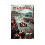 hoxaooi Monaco 1999 posteri büyük klasik araba yarışları için poster oda için, estetik tuval duvar sanatı, yatak odası dekoru poster 30x45 cm)