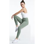 Hoxie Kadın Yüksek Bel Toparlayıcı Fitilli Günlük Tayt - Açık Mint Yeşili - 2XL