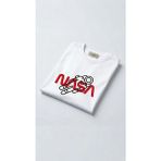 Hoxie Unisex Düz Renk Nasa Dijital Baskılı Bisiklet Yaka Basic Tişört - 0 Beyaz - 2XL
