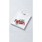 Hoxie Unisex Düz Renk Nasa Dijital Baskılı Bisiklet Yaka Basic Tişört - 0 Beyaz