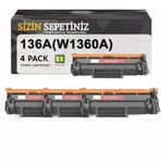 HP 136A W1360A Uyumlu 4 Adet Siyah Toner