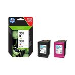 HP 301 Mürekkep Kartuşu Siyah/Üç Renkli 2'li Paket N9J72
