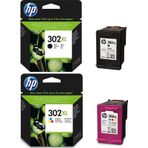 Hp 302Xl Siyah F6U68Ae Hp 302Xl Renkli Kartuş 3830