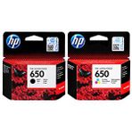 HP 650 + 650 Siyah Renkli Orijinal Kartuş Seti