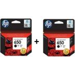 HP 650 Siyah 2 Li Set Kartuş Net ve Canlı Renkler ile Yüksek Verimlilik Sunar - Açık Siyah