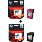 HP 650 Siyah ve Renkli Kartuş Seti (CZ101AE, CZ102AE) Yüksek Verim ile 2 Kat Daha Fazla Sayfa Yazdırma