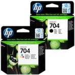HP 704 Siyah Kartuş CN692AE ve 704 Üç Renkli Kartuş CN693AE 2\'li - Renkli - Siyah