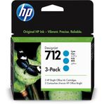HP 712 3ED77A 3'lü paket Mavi 29-ml DesignJet T650, T630, T250, T230 ve Studio Geniş Format Plotter Yazıcılar için Orijinal HP mürekkepleri ve HP 713 Designjet Yazıcı Kafası ile Gerçek HP Mürekkep Kartuşu