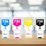 Hp 738Xl Muadil Kartuş 4'Lü Avantaj Paketi 300Ml - T850/T950 Uyumlu