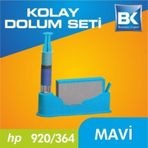 HP 920-364-564-655 Uyumlu Mavi Kartuş Dolum Seti