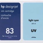 HP C4964A 83 UV Açık Camgöbeği Baskı Kafası ve Baskı Kafası Temizleyicisi