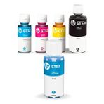 HP GT53XL Deskjet GT-5820 Orjinal 4 Renk Mürekkep Seti + 1 Mavi Hediye AIU7A252 - OCP Set - 5 Renk
