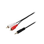HP HP029GBBLK3TW Aux 3.5 mm to 2RCA 3.0 m Kablo