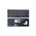 Hp İle Uyumlu Elitebook Folio Mp-13A16chj442 Klavye Isikli Siyah Tr Gumus Cerceveli Buyuk Enter