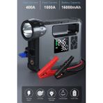 HP-M01 Jump Starter 16000MAH Akü Takviye Cihazı Lastik Şişirme Kompresör Lamba Powerbank Çanta - Siyah