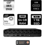 HP Pro Mini 260 G9 i5 1335U Mini PC 64GB RAM 1TB SSD FreeDOS + Per4 USB A55C4ETPN338 - Yok (Free Dos)
