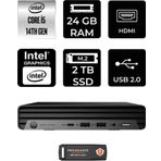 HP Pro Mini 400 G9 i5 14500T 24GB 2TB SSD W11H Mini Masaüstü Bilgisayar & PER4 USB Bellek