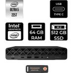 HP Prodesk 4 Mini G1I Core Ultra 5 225T Mini PC 64GB RAM 512GB SSD FreeDOS + Per4 USB BY6X8ETPN325 - Yok (Free Dos)