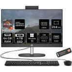 Hp Proone 245 G10 Amd Ryzen 7 7730U 64GB 4tb SSD 23.8" Fhd Windows 11 Home All In One Bilgisayar & Per4 USB Bellek 9H6V2ETPN400