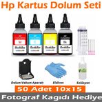 Hp Tüm Model Yazıcılar için Kartuş Dolum Seti (Fotoğraf Kağıdı Hediyeli)