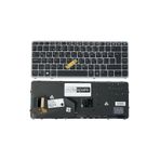 Hp Uyumlu Elitebook 740 G2 (L8t67es), 745 G2 (F1p03ea) Işıklı Klavye Gümüş Çerçeveli Tr
