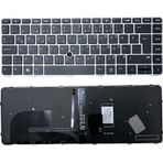 Hp Uyumlu Elitebook 840 G4 (3Jx81es), 840 G4 (3Jx89es) Işıklı Klavye Siyah Tr Gümüş Çerçeveli