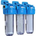 Hp Water Daire Girişi 3/4'' 10'' Üçlü Housing Kabı+10'' Yıkanabilir Filtre+10'' Karbon Filtre+10'' Silifoz Filtre