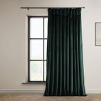 HPD Half Price Drapes Heritage Peluş Kadife Yatak Odası ve Oturma Odası için Ekstra Geniş Perdeler 100 X 96, VPYC-179759-96-DW (1 Panel) Orman Yeşili