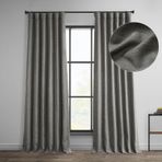 HPD Half Price Drapes İmitasyon keten karartma perdeleri, 244 cm uzunluğunda, yatak odası ve oturma odası için lüks keten perdeler (1 panel), 127 x 244 cm, blazer grisi