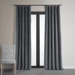 HPD Half Price Drapes Signature Velvet Karartma Perdeleri Yatak Odası için 50 x 84 (1 Panel), VPCH-180101-84, Mesafe Mavisi Gri
