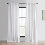 HPD Half Price Drapes Yatak Odası için Ağır Keten Perdeler 50 X 84 (1 Panel), FHLCH-VET13191-84, Pirinç Beyazı