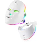 Hpytech 7 Renkli LED Işık Terapisi Yüz ve Boyun Maskesi - Kablosuz Dokunmatik Cilt Yenileme & Akne Karşıtı Güzellik Cihazı (Şarjlı) - Beyaz