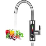 Hpytech Dijital Göstergeli Elektrikli Anında Su Isıtıcılı Musluk🌡paslanmaz ÇELIK🔌360° Döner-Mutfak & Banyo - Gri